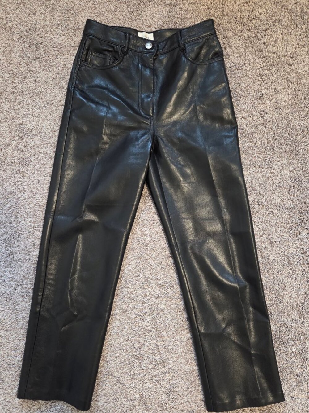 Aritzia Wilfred Melina Cropped Vegan Leather Pant - Black, 0 (Like New)